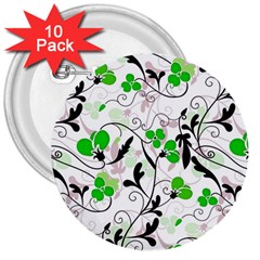 Floral Pattern 3  Buttons (10 Pack)  by Valentinaart