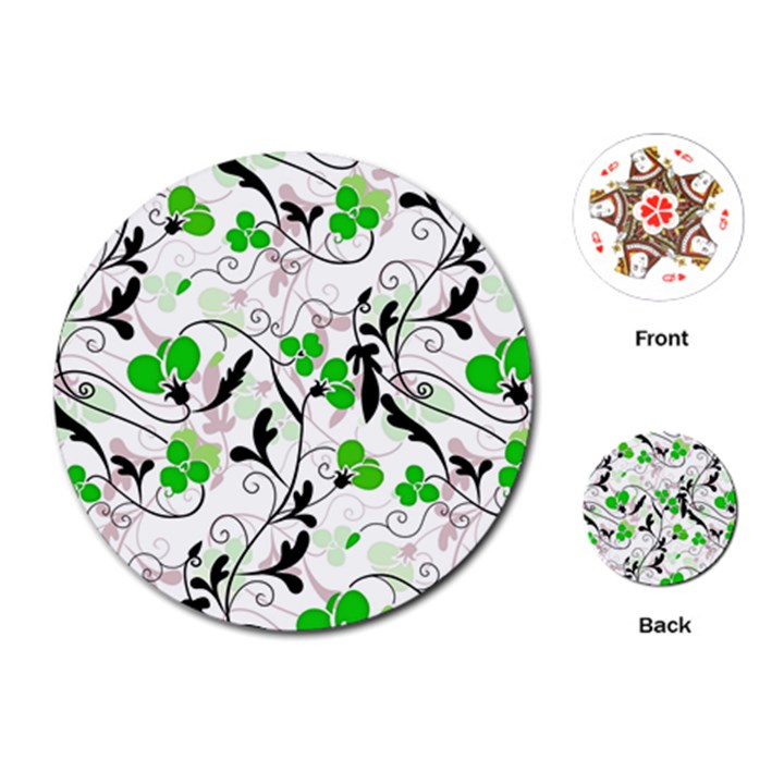 Floral pattern Playing Cards (Round) 