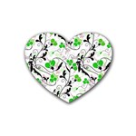 Floral pattern Rubber Coaster (Heart)  Front