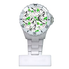 Floral Pattern Plastic Nurses Watch by Valentinaart