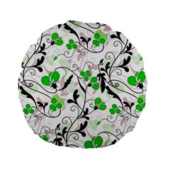 Floral Pattern Standard 15  Premium Flano Round Cushions