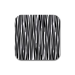 Zebra Pattern Rubber Square Coaster (4 Pack)  by Valentinaart