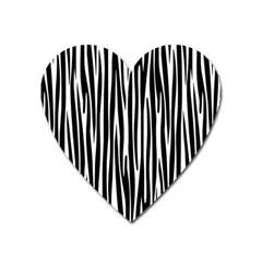 Zebra Pattern Heart Magnet by Valentinaart