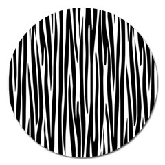 Zebra Pattern Magnet 5  (round) by Valentinaart