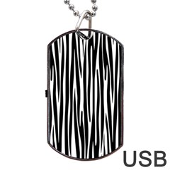 Zebra Pattern Dog Tag Usb Flash (one Side)