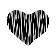 Zebra Pattern Standard 16  Premium Heart Shape Cushions by Valentinaart