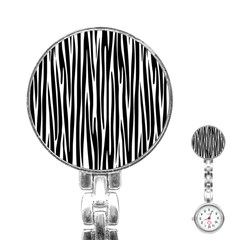 Zebra Pattern Stainless Steel Nurses Watch by Valentinaart