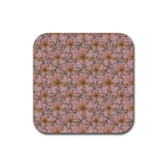 Nature Collage Print Rubber Coaster (square)  by dflcprints