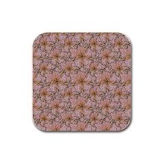 Nature Collage Print Rubber Square Coaster (4 Pack)  by dflcprints