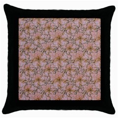 Nature Collage Print Throw Pillow Case (black) by dflcprints