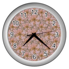 Nature Collage Print Wall Clocks (silver)  by dflcprints