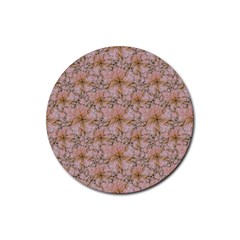 Nature Collage Print Rubber Coaster (round)  by dflcprints