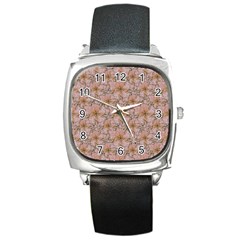 Nature Collage Print Square Metal Watch by dflcprints