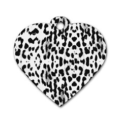 Animal Print Dog Tag Heart (two Sides) by Valentinaart