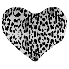 Animal Print Large 19  Premium Flano Heart Shape Cushions