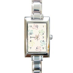 Flower Background Nature Floral Rectangle Italian Charm Watch by Simbadda