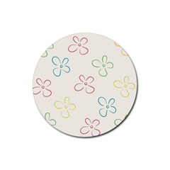 Flower Background Nature Floral Rubber Coaster (round)  by Simbadda