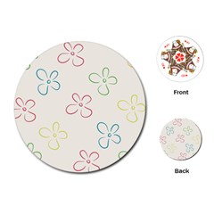 Flower Background Nature Floral Playing Cards (round) 