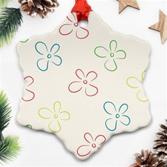 Flower Background Nature Floral Snowflake Ornament (two Sides) by Simbadda