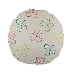 Flower Background Nature Floral Standard 15  Premium Round Cushions by Simbadda