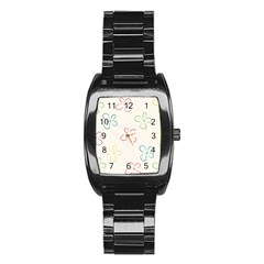 Flower Background Nature Floral Stainless Steel Barrel Watch by Simbadda