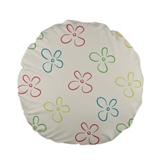 Flower Background Nature Floral Standard 15  Premium Flano Round Cushions