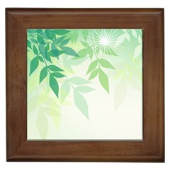 Spring Leaves Nature Light Framed Tiles by Simbadda