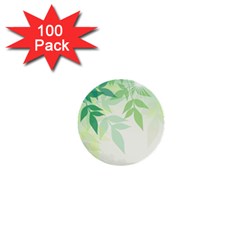 Spring Leaves Nature Light 1  Mini Buttons (100 Pack)  by Simbadda