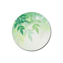 Spring Leaves Nature Light Rubber Coaster (round)  by Simbadda