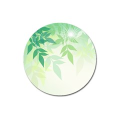 Spring Leaves Nature Light Magnet 3  (round) by Simbadda