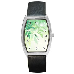 Spring Leaves Nature Light Barrel Style Metal Watch by Simbadda