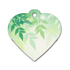 Spring Leaves Nature Light Dog Tag Heart (one Side) by Simbadda