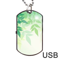 Spring Leaves Nature Light Dog Tag Usb Flash (one Side) by Simbadda