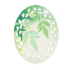 Spring Leaves Nature Light Ornament (oval Filigree) by Simbadda