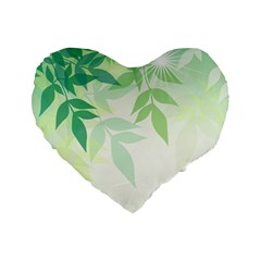 Spring Leaves Nature Light Standard 16  Premium Heart Shape Cushions by Simbadda