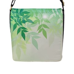 Spring Leaves Nature Light Flap Messenger Bag (l)  by Simbadda