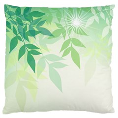 Spring Leaves Nature Light Large Flano Cushion Case (two Sides) by Simbadda