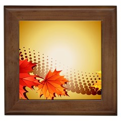 Background Leaves Dry Leaf Nature Framed Tiles by Simbadda