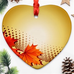 Background Leaves Dry Leaf Nature Ornament (heart)