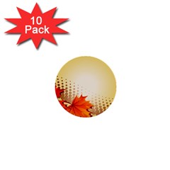 Background Leaves Dry Leaf Nature 1  Mini Buttons (10 Pack)  by Simbadda