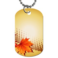 Background Leaves Dry Leaf Nature Dog Tag (two Sides)