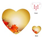 Background Leaves Dry Leaf Nature Playing Cards (Heart)  Front