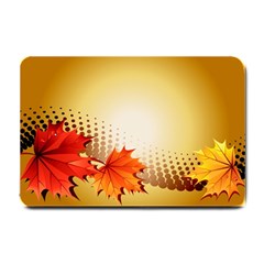 Background Leaves Dry Leaf Nature Small Doormat  by Simbadda