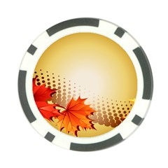 Background Leaves Dry Leaf Nature Poker Chip Card Guard by Simbadda