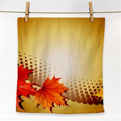 Background Leaves Dry Leaf Nature Face Towel by Simbadda