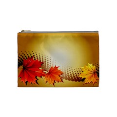 Background Leaves Dry Leaf Nature Cosmetic Bag (medium)  by Simbadda