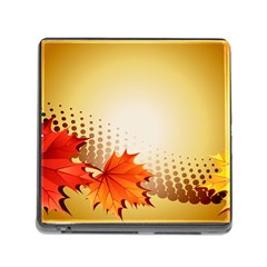 Background Leaves Dry Leaf Nature Memory Card Reader (square) by Simbadda