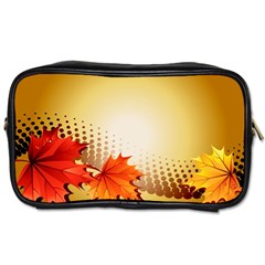 Background Leaves Dry Leaf Nature Toiletries Bags by Simbadda