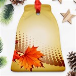 Background Leaves Dry Leaf Nature Bell Ornament (Two Sides) Front