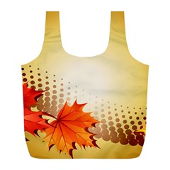 Background Leaves Dry Leaf Nature Full Print Recycle Bags (l)  by Simbadda